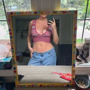 urban outfitters red & blue striped top